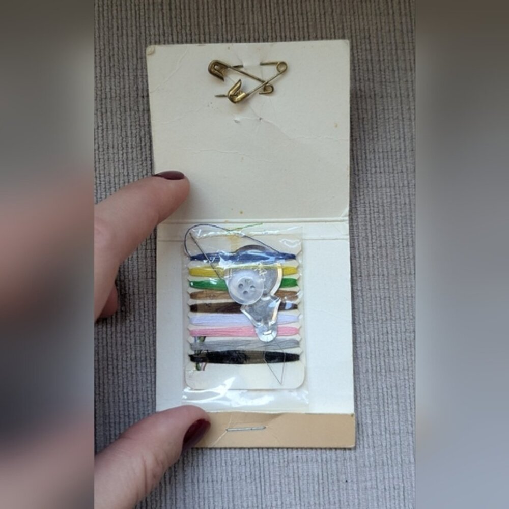 Vintage Sewing Kit with Safety Pins